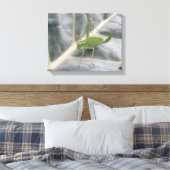 Green Cricket Macro Canvas Print Leinwanddruck (Insitu (Schlafzimmer))