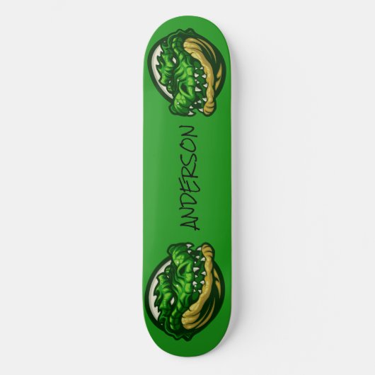 Green Croc-Thema Skateboard (Vorderseite)