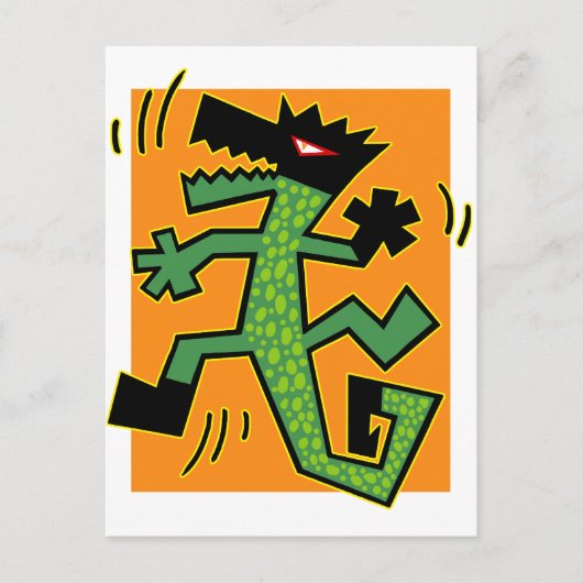 Green Crocodile Illustration Postkarte (Vorderseite)