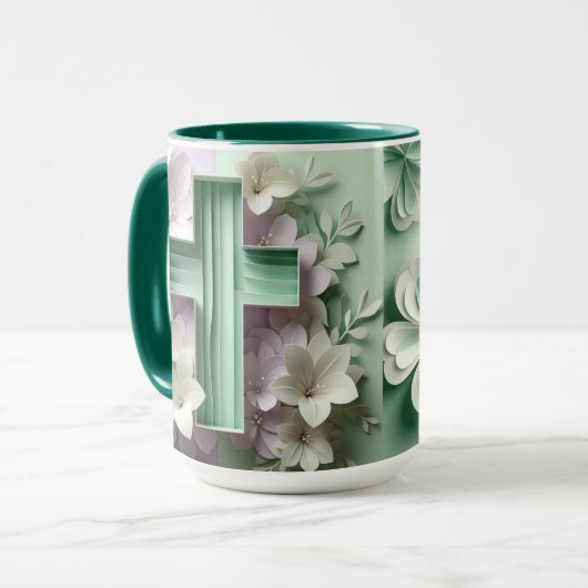 Green Cross Floral Tasse ai design (Vorderseite Links)