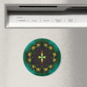 Green Cross Mandala Magnet (In Situ (Geschirrspüler))