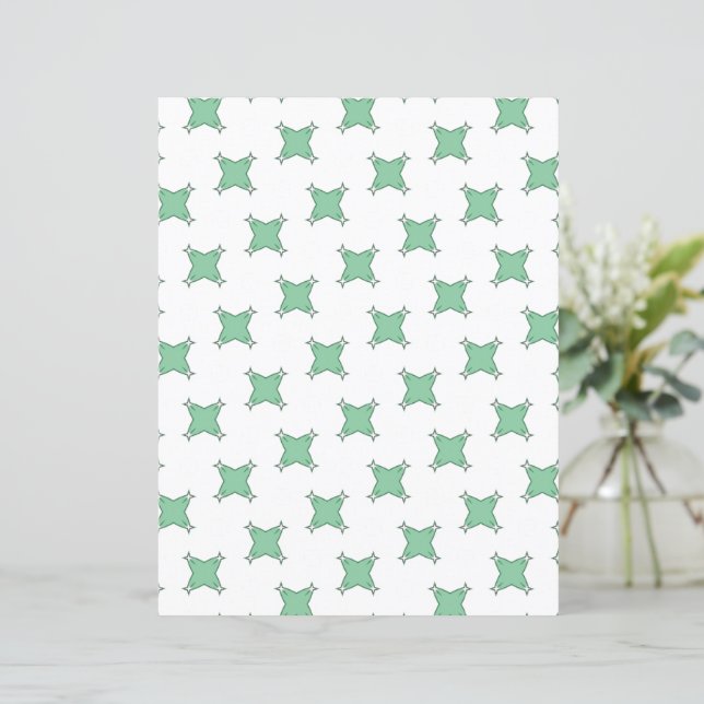 Green Cross star on White Scrapbook Paper (Stehend Vorderseite)