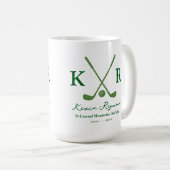 Green Crossed Clubs Tasse für Elegante Golfers (VorderseiteRechts)