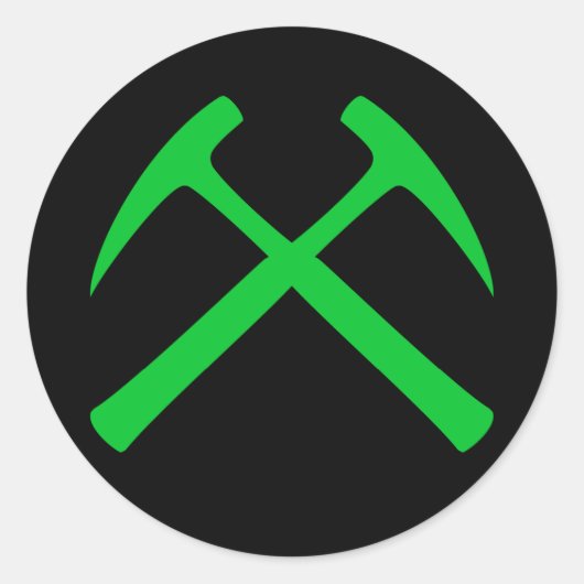 Green Crossed Rock Hammers Sticker (Vorderseite)