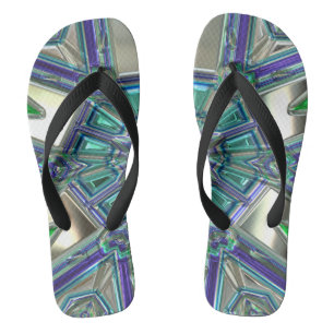 Green Crystal Fraktal Flip Flops Badesandalen