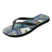 Green Crystal Fraktal Flip Flops Badesandalen (Schrägansicht)
