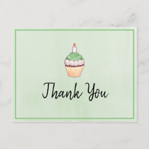Green Cupcake Birthday Danke Postkarte