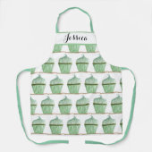 Green Cupcake Food Dessert Kuchen Baker Niedlich E Schürze (Vorderseite)