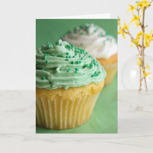 Green Cupcake! Karte (Gelbe Blume)