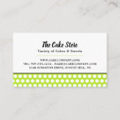 Green Cupcake & Polka Dot, Cake Maker, Cake Store Visitenkarte (Rückseite)