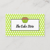 Green Cupcake & Polka Dot, Cake Maker, Cake Store Visitenkarte (Vorderseite)