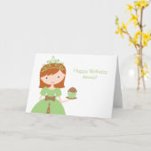 Green Cupcake Princess Birthday Karte (Gelbe Blume)