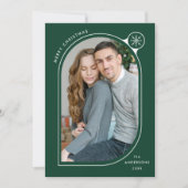 Green Curry Frame Snowflake Foto Feiertagskarte (Vorderseite)