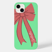 Green Custody with Red Wine Bow and Personalized Case-Mate iPhone Hülle (Rückseite)