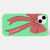Green Custody with Red Wine Bow and Personalized Case-Mate iPhone Hülle (Rückseite (Horizontal))