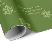 Green Custom Add Message Snowflake Wrapper Geschenkpapier (Rolleneckpunkt)