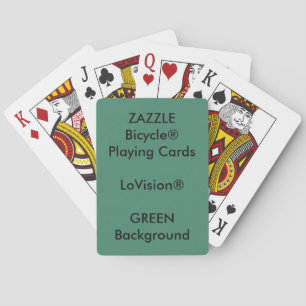 GREEN Custom Bicycle® LoVision® Playing Cards Spielkarten