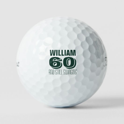 Green Custom Birthday Golfer noch schwingen Golfball (Vorderseite)