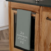 Green | Custom Botanical Your Name's Kitchen Geschirrtuch