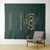 Green Custom Business Logo Trade Show Backdrop Wandteppich (Beispiel (Horizontal))