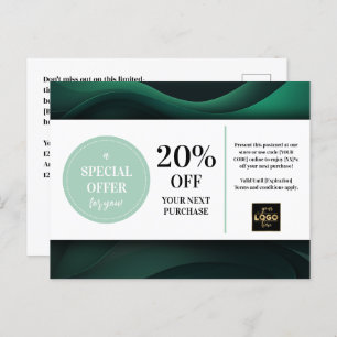 Green Custom Coupon Discount Postcard Postkarte