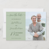 Green Custom Foto mit zwei Tonen-Seiten Save the D Einladung (Vorderseite)