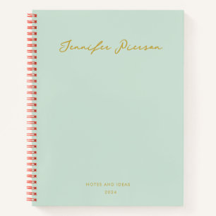 Green Custom Gold Handwritname Notizblock