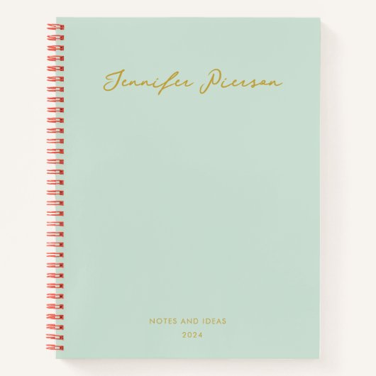 Green Custom Gold Handwritname Notizblock (Vorderseite)