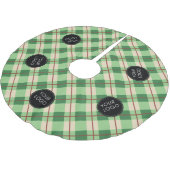 Green Custom Logo Company Business Kariert Tartan Polyester Weihnachtsbaumdecke (Schrägansicht)