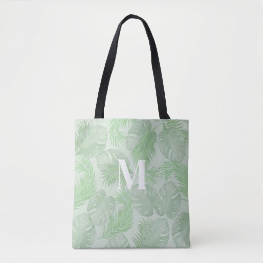 Green Custom Mit Monogramm Palm Blätter Tasche (Vorderseite)
