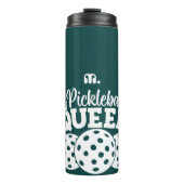 Green Custom Monogram Pickleball Queen Thermosbecher (Vorderseite)