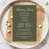 Green Custom Monogram Wedding Program