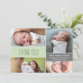 Green Custom Pictures Baby Dusche Vielen Dank Dankeskarte (Stehend Vorderseite)