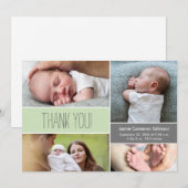 Green Custom Pictures Baby Dusche Vielen Dank Dankeskarte (Vorne/Hinten)