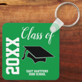 Green Custom Senior Class 2023 Bevorzugter Schlüss Schlüsselanhänger (Rückseite)