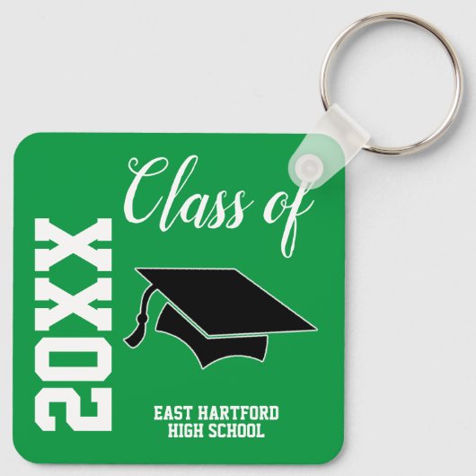 Green Custom Senior Class 2023 Bevorzugter Schlüss Schlüsselanhänger (Rückseite)