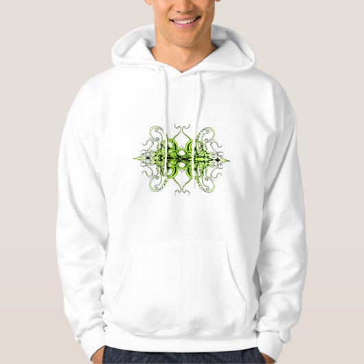 Green Custom Tribal Tattoo Design Hoodie (Vorderseite)