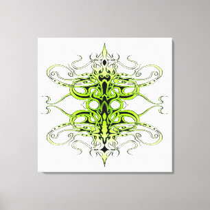 Green Custom Tribal Tattoo Design Leinwanddruck