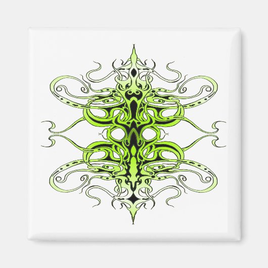 Green Custom Tribal Tattoo Design Magnet (Vorne)