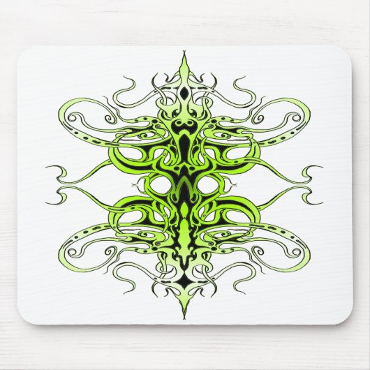 Green Custom Tribal Tattoo Design Mousepad (Vorne)
