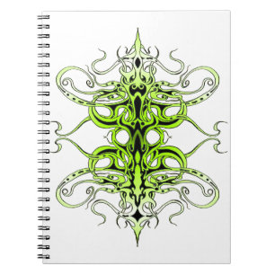 Green Custom Tribal Tattoo Design Notizblock