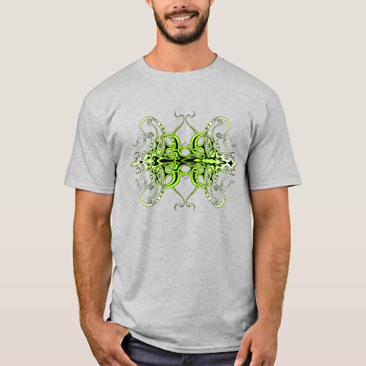 Green Custom Tribal Tattoo Design T-Shirt (Vorderseite)