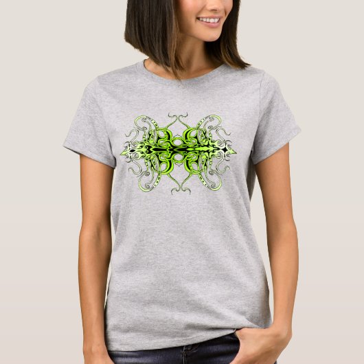 Green Custom Tribal Tattoo Design T-Shirt (Vorderseite)