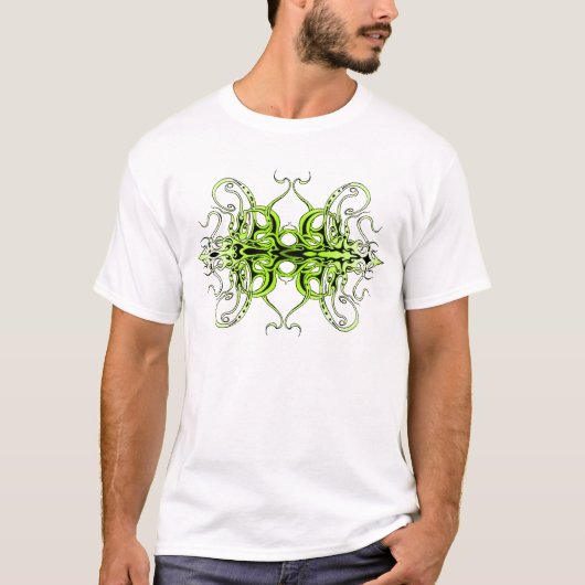 Green Custom Tribal Tattoo Design T-Shirt (Vorderseite)