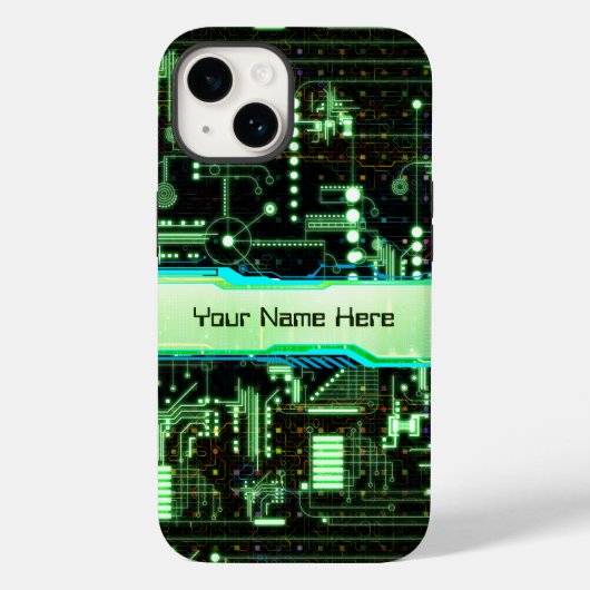 Green Customizable Circuit Board Case-Mate iPhone Hülle (Rückseite)