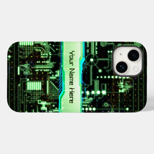 Green Customizable Circuit Board Case-Mate iPhone Hülle (Rückseite (Horizontal))