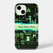 Green Customizable Circuit Board iPhone Hülle (Rückseite)