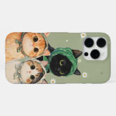 Green Cute Cat Phone Case Kawaii Kitten Aesthetic iPhone Hülle (Rückseite (Horizontal))