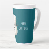 Green Cute Christmas Snowman Milchtasse (Rechte Ecke)