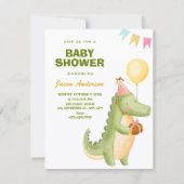 Green cute crocodile baby shower einladung (Vorderseite)